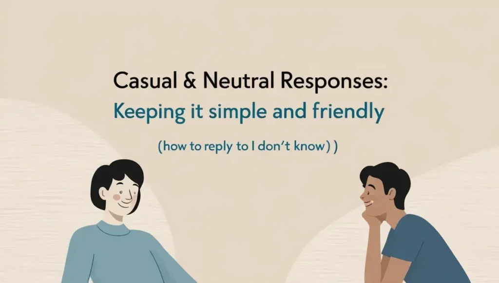 Casual & Neutral Responses: Keeping it Simple and Friendly